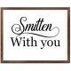 Funny Vintage Wooden Frame Sign 16x20 Inch,Smitten with You Farmhouse Wooded Sign for Home Entrance Decor Ready to Hang Wall Art Holiday Sign Gifts