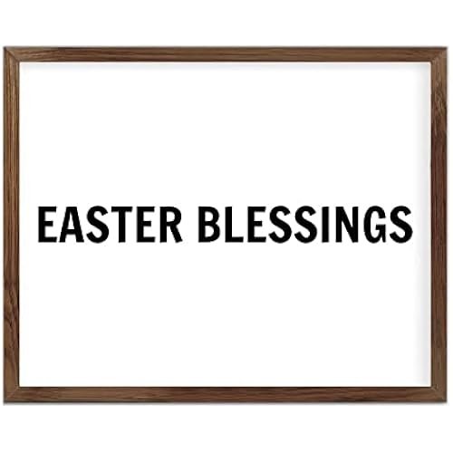 Funny Vintage Wooden Frame Sign 16x20 Inch,Easter Blessings Farmhouse Wooded Sign for Home Entrance Decor Ready to Hang Wall Art Holiday Sign Gifts