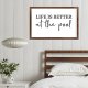 Funny Vintage Wooden Frame Sign 8x12 Inch,Life is Better at The Pool Farmhouse Wooded Sign for Home Entrance Decor Ready to Hang Wall Art Holiday Sign Gifts