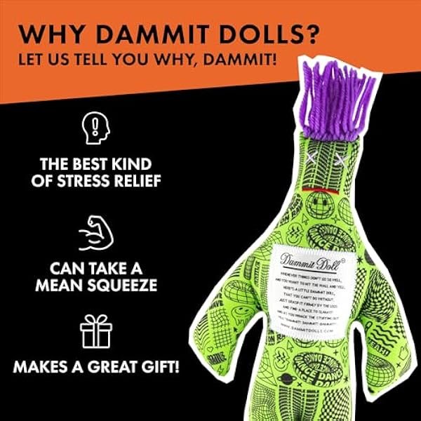 Dammit Doll - Classic Random Color, Stress Relief - Gag Gift - 1 Doll