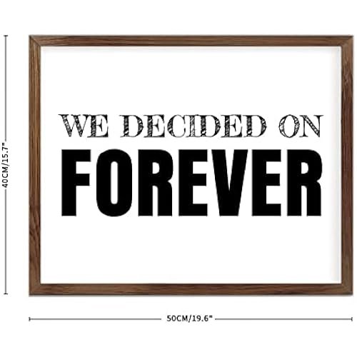 Funny Vintage Wooden Frame Sign 16x20 Inch,We Decided On Forever Farmhouse Wooded Sign for Home Entrance Decor Ready to Hang Wall Art Holiday Sign Gifts