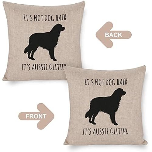 Its Not Dog Hair Its Aussie Glitter Pillow Cover,Australian Shepherd Dog,Aussie Decor,Australian Shepherd Mom,Aussie Dog Lover Gift 20"x20" Decorative Pillow Cover Case