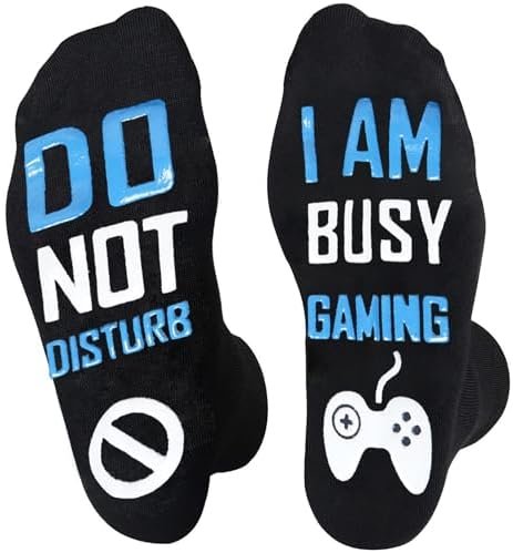 Funny Christmas Gifts,Do Not Disturb I'm Gaming Socks Novelty Gamer Socks Great Gifts For Teen Boys Kids Mens Game Lovers