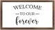 Funny Vintage Wooden Frame Sign 12x22 Inch,Welcome to Our Forever Farmhouse Wooded Sign for Home Entrance Decor Ready to Hang Wall Art Holiday Sign Gifts