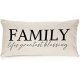 Family Lifes Greatest Blessing Lumbar Pillow Covers 14x24 Funny Quotes Cotton Linen Farmhouse Pillows Case for Couch Living Room Decor Housewarming Birthday Gifts