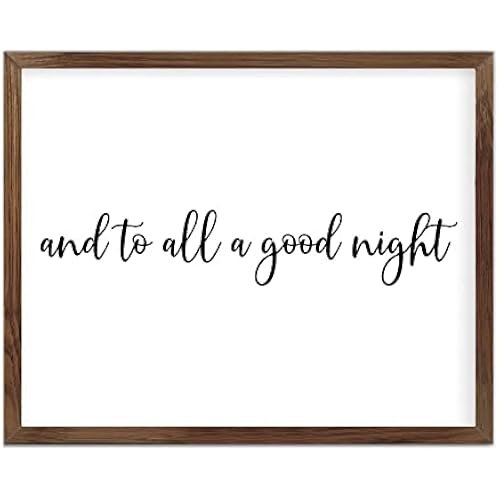 Funny Vintage Wooden Frame Sign 16x20 Inch,and to All A Good Night Farmhouse Wooded Sign for Home Entrance Decor Ready to Hang Wall Art Holiday Sign Gifts