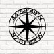 Compass Star Personalized Metal Signs  for Indoor Outdoor Front Door Hanger Metal Wall Art Home Decor
