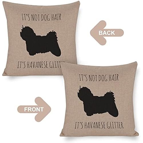 Its Not Dog Hair Its Havanese Glitter Pillow Case,Havanese Decor,Havanese Lover Gift,Havanese Mom Gift,Havanese Mom,Havanese Pillow 18x18; Decorative Pillow Cover Case