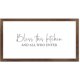 Funny Vintage Wooden Frame Sign 12x22 Inch,Bless This Kitchen and All Who Enter Farmhouse Wooded Sign for Home Entrance Decor Ready to Hang Wall Art Holiday Sign Gifts
