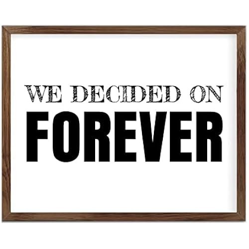 Funny Vintage Wooden Frame Sign 16x20 Inch,We Decided On Forever Farmhouse Wooded Sign for Home Entrance Decor Ready to Hang Wall Art Holiday Sign Gifts