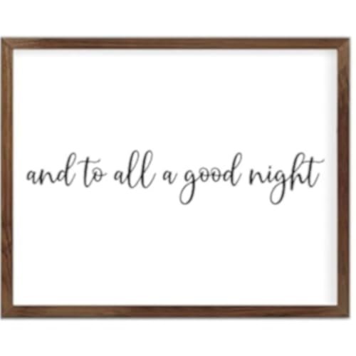 Funny Vintage Wooden Frame Sign 16x20 Inch,and to All A Good Night Farmhouse Wooded Sign for Home Entrance Decor Ready to Hang Wall Art Holiday Sign Gifts