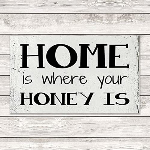 Wooden Signs Home is Where Your Honey is Custom Rustic Wood Sign Wood Gift 20x12 inch