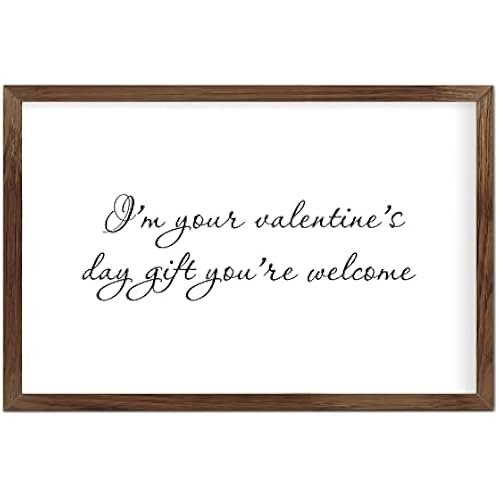 Farmhouse Rustic Wood Framed Signs 8x12 Inch, Your Valentine Day Gift You Welcome Wooden Sign with Frame Wood Sign Wall Plaque Art for Kitchen Dinning Room Home Decor