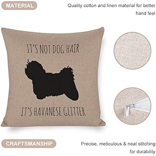 Its Not Dog Hair Its Havanese Glitter Pillow Case,Havanese Decor,Havanese Lover Gift,Havanese Mom Gift,Havanese Mom,Havanese Pillow 18x18; Decorative Pillow Cover Case