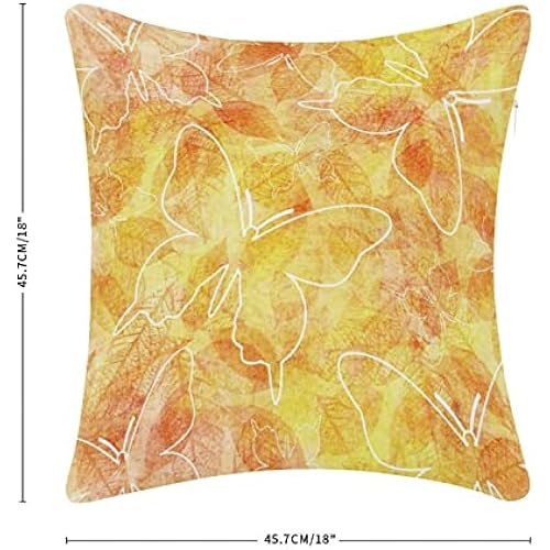 Cute Cotton Pillowcase with Zipper 18x18 Inch,Butterfly Pillow Cases for Sofa Couch Chair Decor,Pillowcase for Friends Family Holiday Pillow Gifts