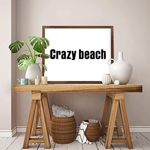 Funny Vintage Wooden Frame Sign 16x20 Inch,Crazy Beach Farmhouse Wooded Sign for Home Entrance Decor Ready to Hang Wall Art Holiday Sign Gifts
