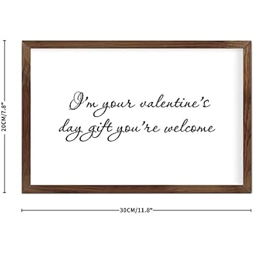 Farmhouse Rustic Wood Framed Signs 8x12 Inch, Your Valentine Day Gift You Welcome Wooden Sign with Frame Wood Sign Wall Plaque Art for Kitchen Dinning Room Home Decor